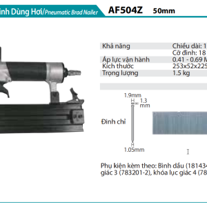 Makita AF504Z MÁY BẮN ĐINH DÙNG HƠI