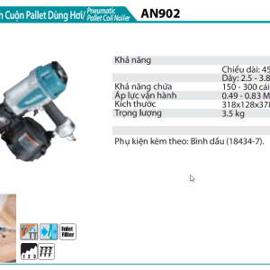 Makita AN902 MÁY BẮN ĐINH CUỘN PALLET DÙNG HƠI