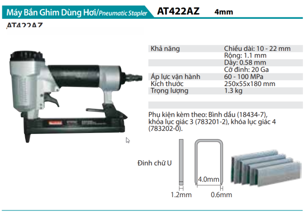 Makita AT422AZ MÁY BẮN GHIM DÙNG HƠI