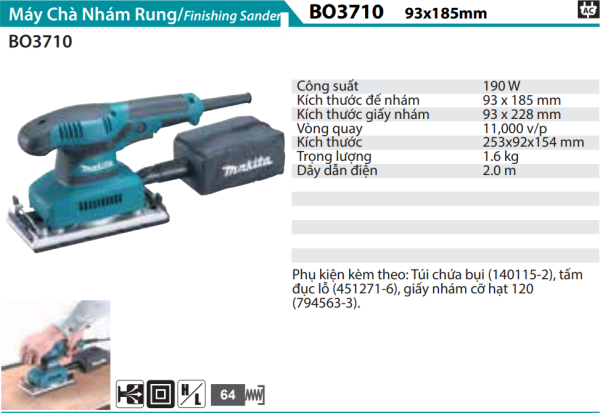 Makita BO3710 MÁY CHÀ NHÁM RUNG