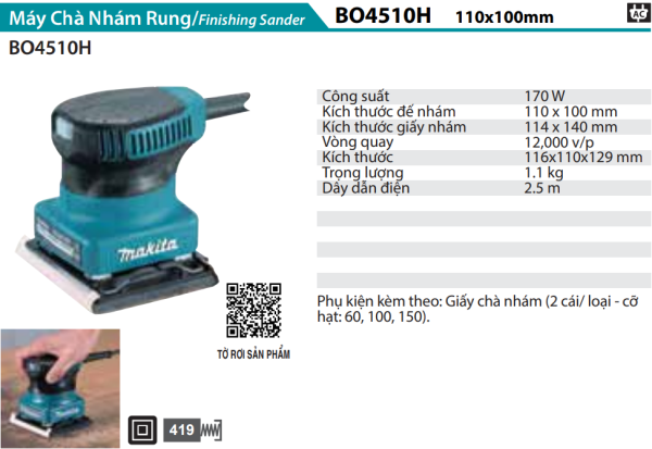 Makita BO4510H MÁY CHÀ NHÁM RUNG