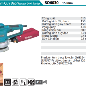 Makita BO6030 MÁY CHÀ NHÁM QUỸ ĐẠO