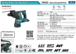 Makita DHR282Z MÁY KHOAN BÊ TÔNG 3 CHỨC NĂNG DÙNG PIN (không kèm pin sạc)