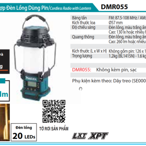 Makita DMR055 RADIO KẾT HỢP ĐÈN LỒNG DÙNG PIN(18V/14.4V)