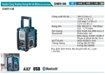 Makita DMR108 RADIO CÔNG TRƯỜNG DÙNG PIN VÀ ĐIỆN (Chưa kèm pin sạc)