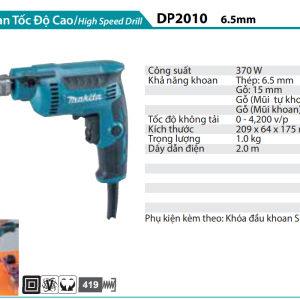 Makita DP2010 MÁY KHOAN TỐC ĐỘ CAO(6.5MM)