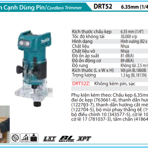 Makita DRT52Z MÁY ĐÁNH CẠNH DÙNG PIN (6.35MM/1/4″, 9.5MM/3/8″/BL)(18V)