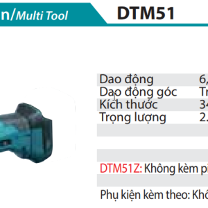 Makita DTM51Z MÁY ĐA NĂNG DÙNG PIN(18V) (không kèm pin sạc)