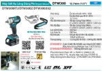 Makita DTW300XVZ MÁY SIẾT BU LÔNG DÙNG PIN(12.7MM/ (không kèm pin sạc)