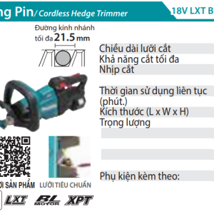 Makita DUH752Z MÁY TỈA HÀNG RÀO DÙNG PIN(750MM/BL)(18V) (không kèm pin sạc)