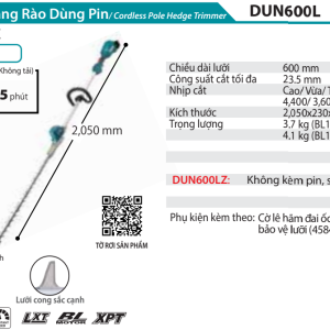 Makita DUN600LZ MÁY TỈA HÀNG RÀO DÙNG PIN(600MM/BL)(18V) (không kèm pin sạc)