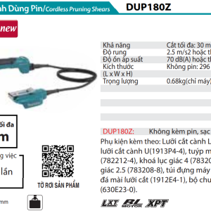 Makita DUP180Z MÁY CẮT CÀNH DÙNG PIN(BL)(18V) (không kèm pin sạc)