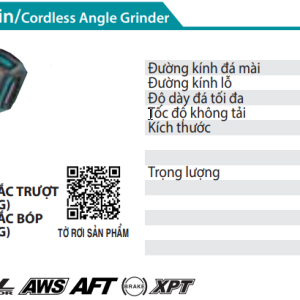 Makita GA035GZ MÁY MÀI GÓC DÙNG PIN(150MM/CÔNG TẮC TRƯỢ (không kèm pin sạc)