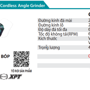 Makita GA038GZ05 MÁY MÀI GÓC DÙNG PIN(230MM/CÔNG TẮC BÓP/ (không kèm pin sạc)