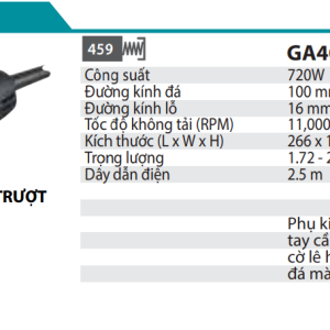 Makita GA4030R MÁY MÀI GÓC(100MM/720W/CÔNG TẮC TRƯỢT)