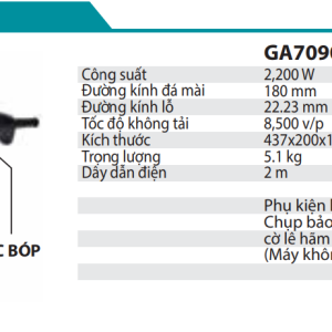 Makita GA7090 máy mài góc 180mm/2200W