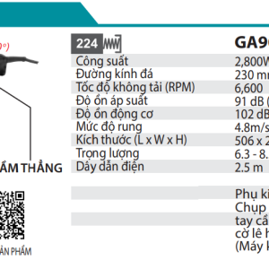 Makita GA9070 MÁY MÀI GÓC(230MM/2800W/CÔNG TẮC BÓP)