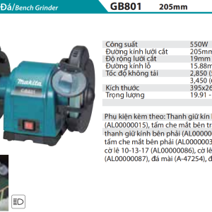 Makita GB801 MÁY MÀI 2 ĐÁ(205MM)