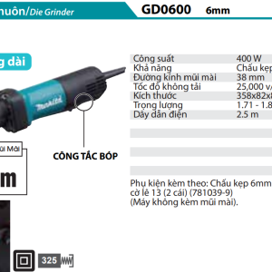 Makita GD0600 MÁY MÀI KHUÔN(6MM)