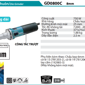 Makita GD0800C MÁY MÀI KHUÔN(8MM)