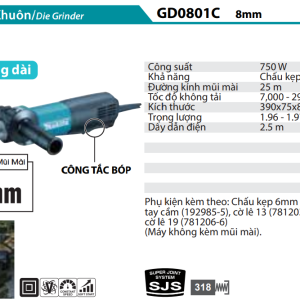 Makita GD0801C MÁY MÀI KHUÔN(8MM)