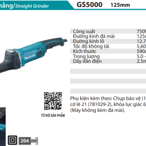 Makita GS5000 MÁY MÀI THẲNG(125MM)