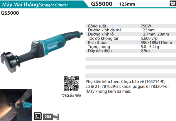 Makita GS5000 MÁY MÀI THẲNG(125MM)