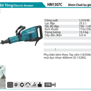 Makita HM1307C MÁY ĐỤC BÊ TÔNG(CHUÔI LỤC GIÁC 30MM)