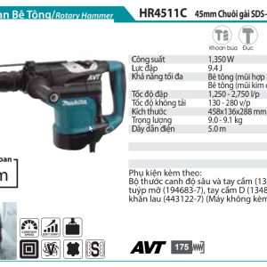 Makita HR4511C MÁY KHOAN BÊ TÔNG