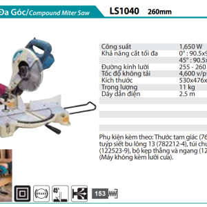 Makita LS1040 MÁY CƯA ĐA GÓC(255MM)