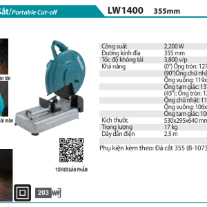 Makita LW1400 MÁY CẮT SẮT(355MM)