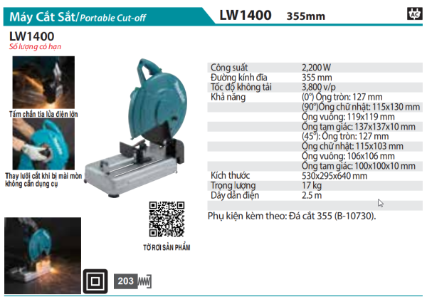 Makita LW1400 MÁY CẮT SẮT(355MM)