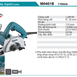 Makita M0401B MÁY CẮT ĐÁ/GẠCH(110MM)