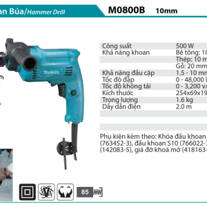 Makita M0800B MÁY KHOAN BÚA(10MM)