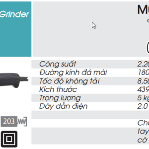 Makita M0920B MÁY MÀI GÓC(180MM/2200W/CÔNG TẮC BÓP)