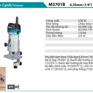 Makita M3701B MÁY ĐÁNH CẠNH(6,35MM/1/4")