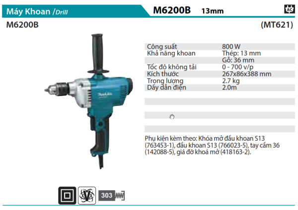 Makita M6200B MÁY KHOAN(13MM)