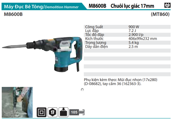 Makita M8600B MÁY ĐỤC BÊ TÔNG