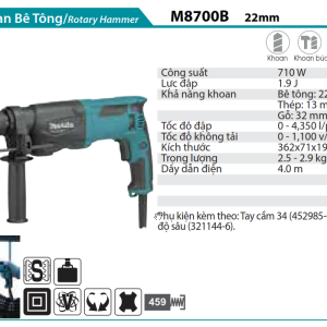 Makita M8700B MÁY KHOAN BÊ TÔNG(22MM)