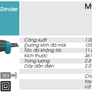 Makita M9002B MÁY MÀI GÓC(125MM/1050W/CÔNG TẮC BÓP)