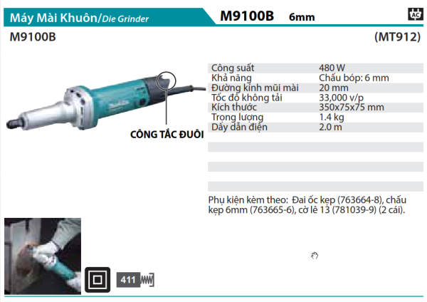 Makita M9100B MÁY MÀI KHUÔN(6MM)