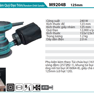 Makita M9204B MÁY CHÀ NHÁM QUỸ ĐẠO TRÒN