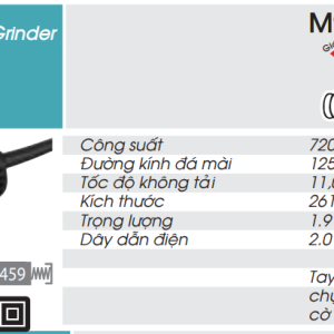 Makita M9508B MÁY MÀI GÓC(125MM/720W/CÔNG TẮC TRƯỢT)