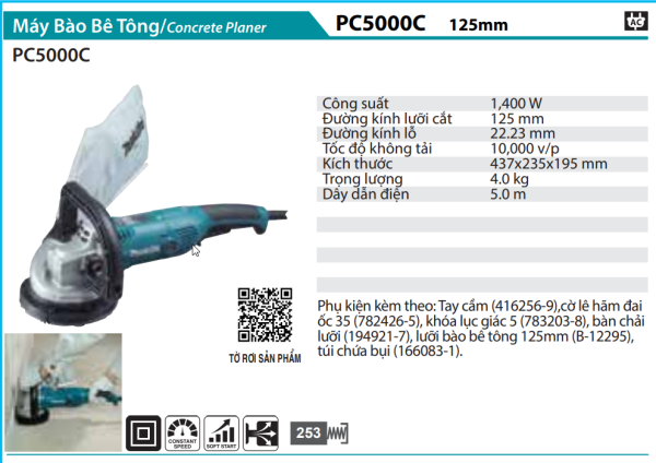 Makita PC5000C MÁY BÀO BÊ TÔNG(125MM)