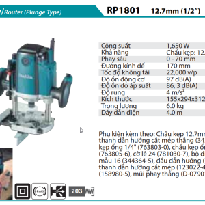 Makita RP1801 MÁY PHAY(12,7MM/1/2'')