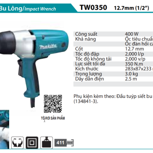 Makita TW0350 MÁY SIẾT BU LÔNG(12.7MM)