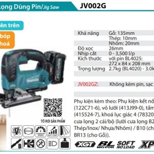 Makita JV002GZ MÁY CƯA LỌNG DÙNG PIN(BL)(40V MAX) (Không kèm pin sạc)