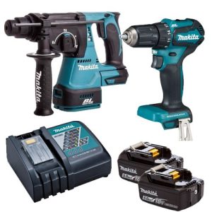 Makita DLX2425TX1 BỘ SẢN PHẨM(DDF484＋DHR242+BL1850B*2)